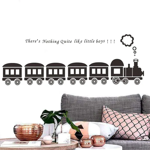 Vista 6 de Calcomanía de pared de tren y adhesivo de riel de alta velocidad, arte de pared de PVC extraíble, perfecto para habitaciones de niños, guarderías