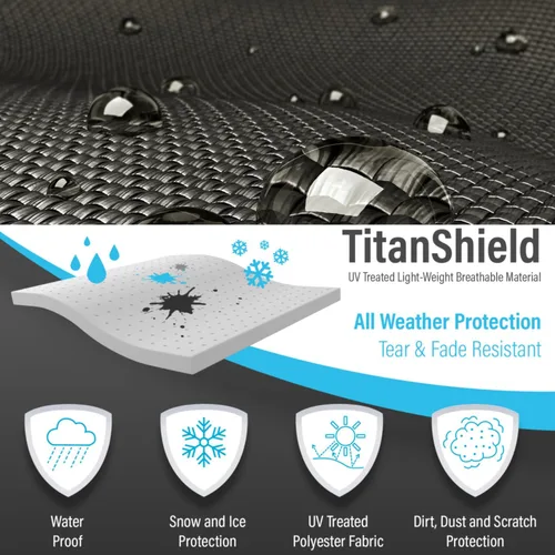 Vista 3 de EliteShield Cubierta impermeable Quad 4 x 4 UTV, cubierta de almacenamiento SXS para vehículo utilitario resistente, color negro se adapta hasta 108