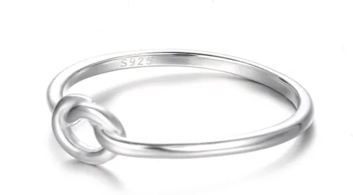 Vista 2 de BoRuo anillo de compromiso con nudo celta del amor, tamaño de banda del anillo 4-12, Anillo de plata de ley 925.