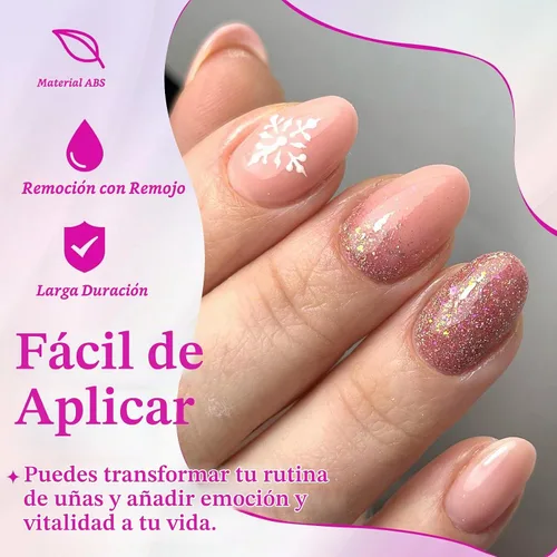Vista 3 de 576 piezas de uñas postizas ovaladas a presión, kit de uñas postizas cortas