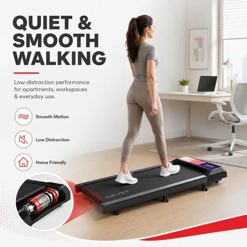 Vista 7 de Walking Treadmill Pad with Incline for Home Office Gk-N4054AF-Negro/Bandera