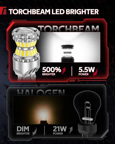Vista 3 de Torchbeam 7440 7443 LED Bombilla de luz inversa 6000K Luz de Blanco 6000K