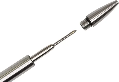 Vista 9 de BASTION Bolígrafo de fibra de carbono y acero inoxidable más 1 gel de recarga de tinta negra, punta fina de metal de lujo (0.020 in) para mujeres