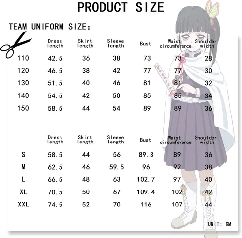 Vista 5 de LOHOU Disfraz de kimono de anime para cosplay, Demon Slayer-Tsuyuri Kanawo