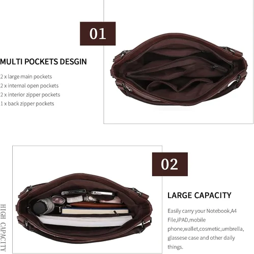 Vista 4 de Purses for Women Shoulder Handbags Hobo Bags Tote Bag