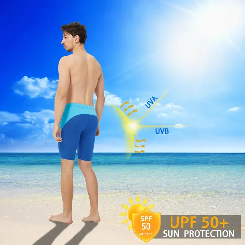 Vista 3 de Traje de baño deportivo competitivo para hombre, traje de entrenamiento de resistencia de carreras, pantalones cortos de natación de secado rápido