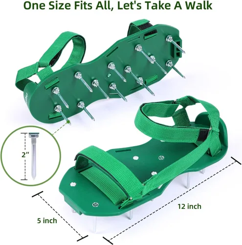 Vista 7 de Ohuhu Zapatos Aireadores de Césped para Hierba: Zapatos de Aireación de Instalación Gratuita con Pala de Acero Inoxidable, Sandalias Aireadoras