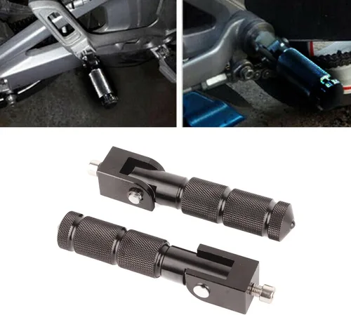 Vista 2 de Estriberas de aluminio, 2 piezas, 8MM universal, 90 grados plegables, negro, 5 1 pulgadas