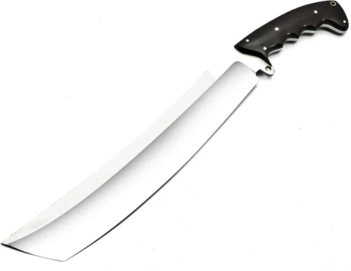 Vista 6 de Nooraki Cuchillo de machete hecho a mano de 18 pulgadas Cuchillo de caza de espiga completa fabricado con acero inoxidable cromado vanadio