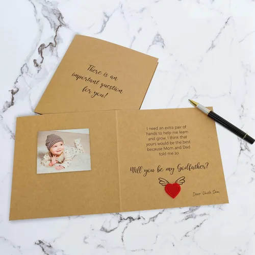 Vista 6 de ¿Quieres ser mi padrino? Tarjeta de propuesta, Regalo de propuesta de padrino, Regalos de padrino del ahijado, Tarjeta de solicitud de padrino