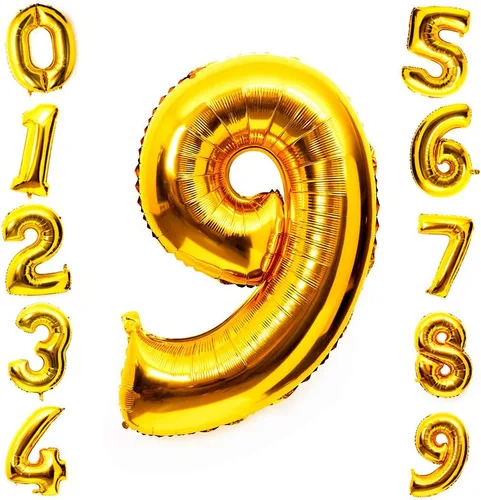 Vista 74 de Globo grande de helio con números 0-9 de 40 pulgadas para cumpleaños, bodas y fiestas (rojo, 9)