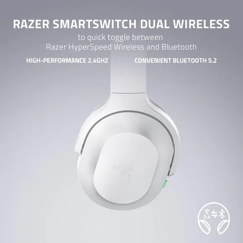 Vista 2 de Razer Barracuda - Auriculares inalámbricos para juegos y móviles (PC, Playstation, Switch, Android, iOS) 2.4 GHz inalámbrico + Bluetooth, micrófono