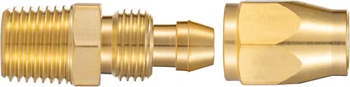 Vista 4 de 2 piezas de latón macizo de alta calidad, accesorios de repuesto reutilizables para manguera de identificación de 1/4 pulgadas, rígida NPT de 1/4