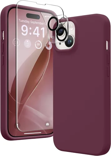 Vista 162 de GONEZ Funda magnética para iPhone 14, compatible con Magsafe, con protector de pantalla + protector de cámara, forro de microfibra antiarañazos