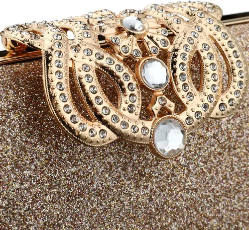 Vista 3 de EROUGE Bolso de mano de cuero brillante para mujer, bolso de diseñador para fiesta de boda Leather, Sparkling, Purse, Designer, Wedding Party
