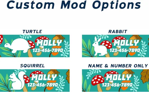 Vista 3 de Mushroom Dog Collar Personalized Custom (X-Small 5/8)