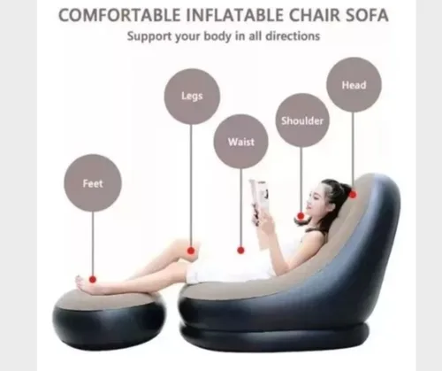 Vista 4 de Sofá Sillón Genérico Puff Con Reposapiés Inflable.