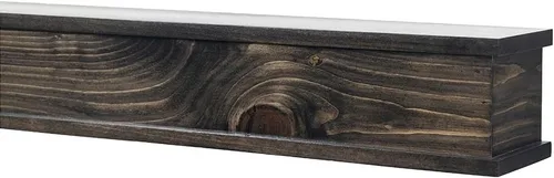Vista 6 de Modern Ember Cody - Estante flotante de madera para chimenea de 48 pulgadas, sin terminar, estante de madera con molduras simétricas superior e