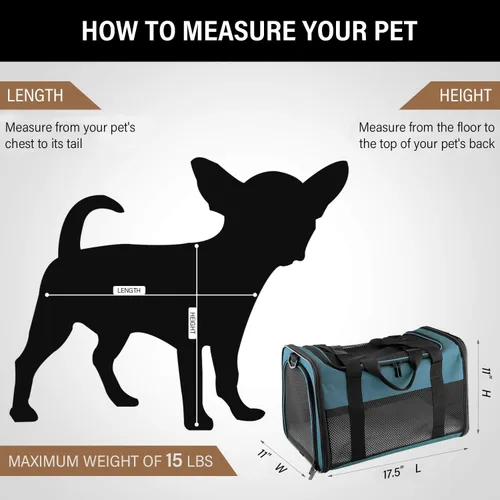 Vista 2 de Transportín para Gatos - Transportín Portátil Plegable para Perros y Mascotas, Bolsa para Mascotas de Lados Suaves hasta 15 Libras, Transportín