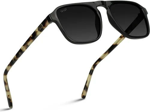 Vista 16 de wearme Pro - Lentes de sol polarizados, estilo aviador moderno, con un puente, cuadrados, para hombre Lente tintada negra/roja