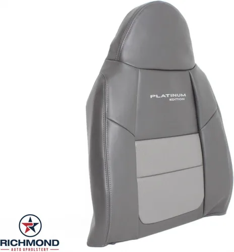 Vista 2 de Richmond Auto Upholstery - Driver Side Lean Back Leather Seat Cover, Gray (Compatible with 2001 Ford F250 Platinum Edition)