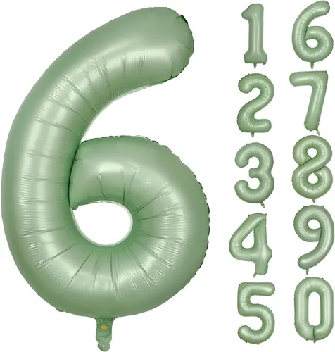 Vista 288 de Globos gigantes de helio de aluminio de 40 pulgadas, color negro, globos digitales grandes del número 0 para decoración de fiesta de cumpleaños