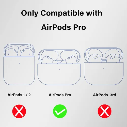 Vista 2 de Wonhibo Funda para Airpods Pro, bonita funda de diseño de mariposa para Airpod Pro 2019 con llavero para mujeres y niñas (rosa)
