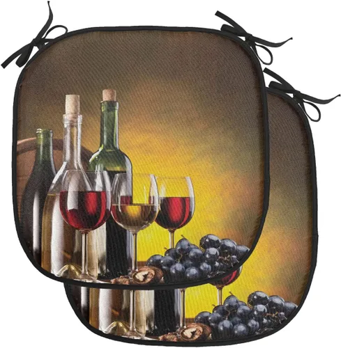 Vista 144 de Lunarable Cojín de asiento para silla de café, siluetas de taza de café expreso con frijoles fuente de cafeína, ilustración de bebidas gourmet