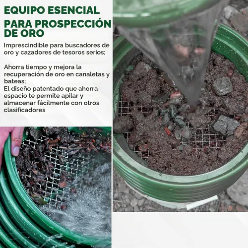 Vista 6 de SE Bandeja Clasificadora Apilable para Prospección de Oro de 13.25 Pulgadas de Ancho - Bandeja de Tamizado con Malla de Acero Inoxidable de 1/2