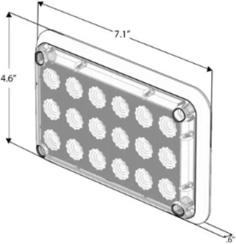 Vista 7 de Alpha-Z 6x4 LED Luz estroboscópica de emergencia (verde ámbar)