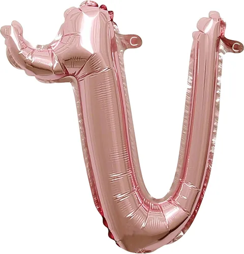 Vista 12 de Globo de aluminio en forma de escritura de oro rosa, 16 pulgadas (paquete de 1) - Elegante decoración de globos del alfabeto, perfecto para fiestas