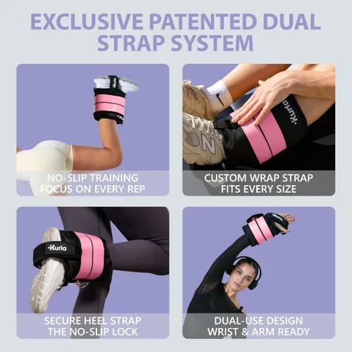 Vista 5 de Ankle & Wrist Weights - 8/16/20/30 lbs Pair (4-15lbs - Each) Dual Adjustable Secure Strap System, Patented Design, Ideal for Home Workouts