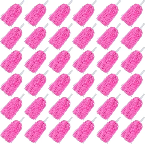Vista 13 de HAVAGDTM 36PCS Cheerleading Pom Poms Metallic Foil Plastic Pom Poms with Baton Handle for Game Sports Squads Dancing Party Football Basketball Club