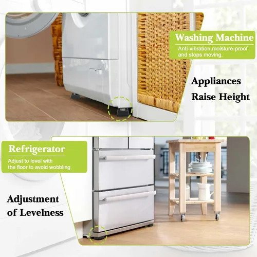 Vista 6 de Paquete de 12 elevadores de muebles de 1 pulgada, elevadores de cama ajustables resistentes para mesa, escritorio, sofá, gabinete, marco de cama