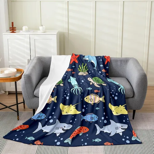 Vista 20 de Erosebridal Hammerhead Shark Flannel Blanket 40x50 Marine Life Fuzzy Plush Throw for Sofa Couch Hammerhead Shark Lover Gifts Ocean Sealife Fleece