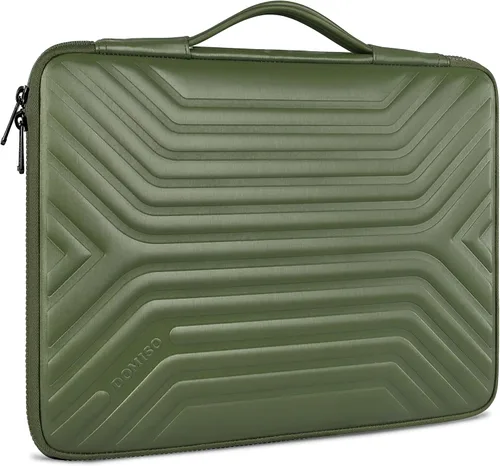 Vista 13 de DOMISO Funda para laptop de 14 pulgadas resistente a golpes e impermeable con asa, ligera, suave, EVA, estuche para tablet para laptops de Azul