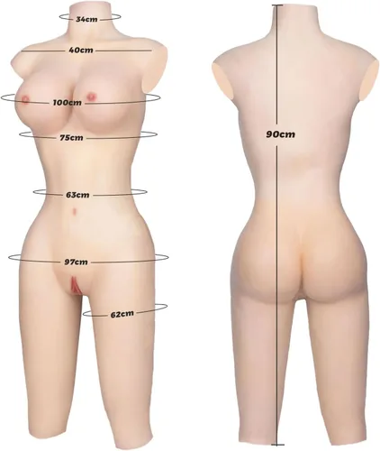 Vista 5 de YINSUCDS Travestismo de silicona con placa de pecho C-G, longitud de la cadera para travestis transgénero Dragqueen