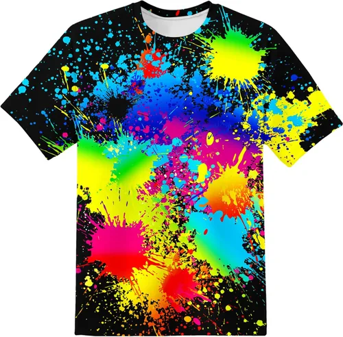 Vista 13 de Camiseta de manga corta con estampado 3D para niños y niñas de 6 a 16 años Bcm45-blanco