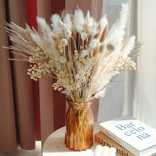 Vista 11 de Total de 3 hojas de palma secas, decoración de hierba seca de las pampas, lanzas de palma secas de 17 pulgadas para arreglos florales, decoración