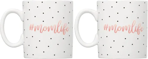 Vista 9 de Little Pear Taza Mom Life, Taza de Café de Cerámica, Regalo Ideal para Madres Nuevas y Futuras, Apta para Lavavajillas y Microondas, 13 onzas