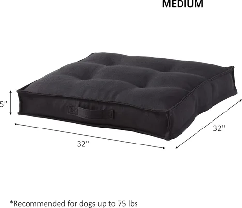 Vista 7 de Happy Hounds Milo - Cama acolchada cuadrada para perro, color negro, mediano (32 x 32 pulgadas)