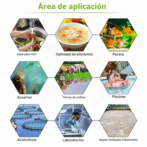 Vista 6 de Medidor de pH, 7 en 1 pH/TDS/EC/ORP/S.G/Medidor de salinidad/temperatura con medidor de pH ATC, medidor de agua de alta precisión de resolución