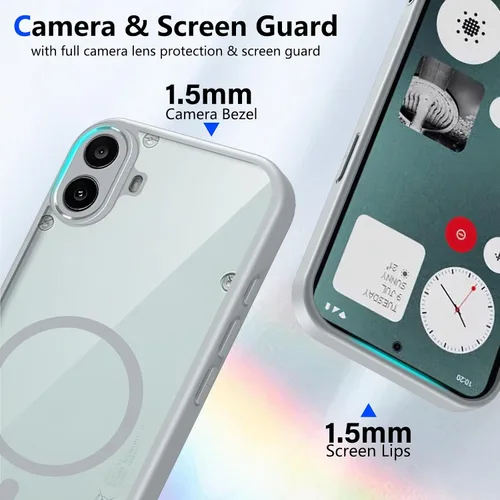 Vista 398 de Funda magnética transparente compatible con Xiaomi 17T, color negro 2 en 1 PC + TPU cubierta de teléfono a prueba de golpes, carcasa protectora