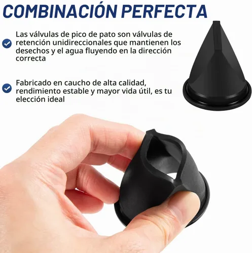 Vista 4 de Paquete de 4 válvulas DB de 1-1/2 pulgadas, kit de válvula de pico de pato negro de repuesto para Dometic 385310076 compatible con generadores