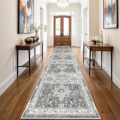 Vista 43 de YOUFORTONG Alfombra Lavable de 2 x 3 Pulgadas para Entrada: Alfombra Antideslizante Vintage para Interiores con Respaldo de Goma para Sala de Estar