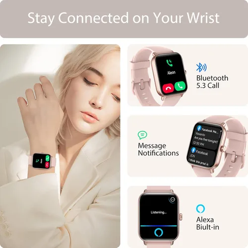 Vista 2 de Smart Watch for Women (Alexa Built-in & Bluetooth Call), 1.8" Smartwatch with SpO2Heart RateSleepStress Monitor, CalorieStepDistance Counter, 100