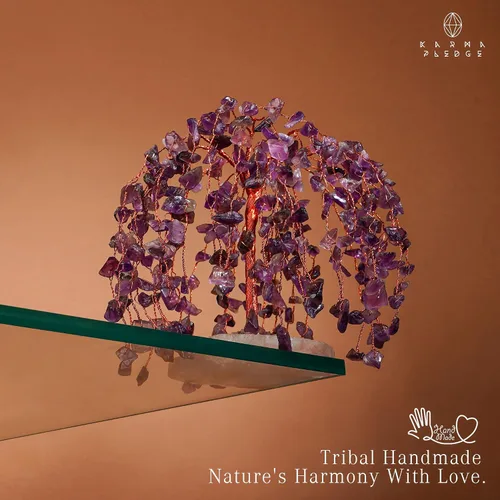 Vista 6 de Árbol de la vida de cristal de amatista curativos de chakras, árboles bonsái de Feng Shui para energía positiva, dinero, buena suerte, árbol