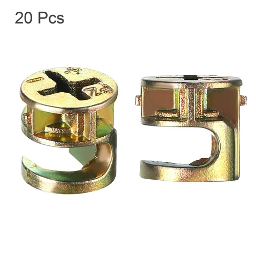 Vista 3 de uxcell Tuerca de bloqueo de leva para muebles, 20 piezas de 0.368 x 0.378 in, conector de junta, tuercas de bloqueo para muebles
