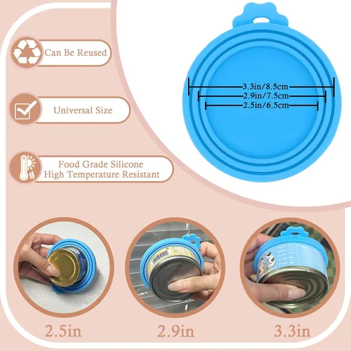 Vista 2 de SJANE Cucharas y tapas de latas de comida para gatos 4 piezas Abridor colorido multifunción con forma de pata Fundas universales de silicona