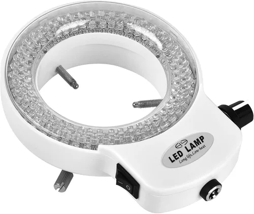 Vista 8 de Luz de microscopio LED 144 LED Brillo ajustable para cámara de microscopio estéreo (blanco)